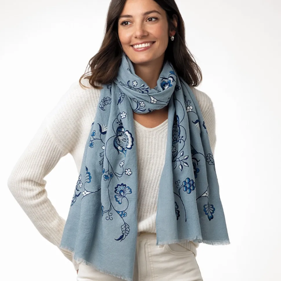 American Vines Embroidered Shawl