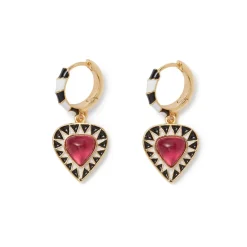 Atef Crown Huggie Charm Earrings