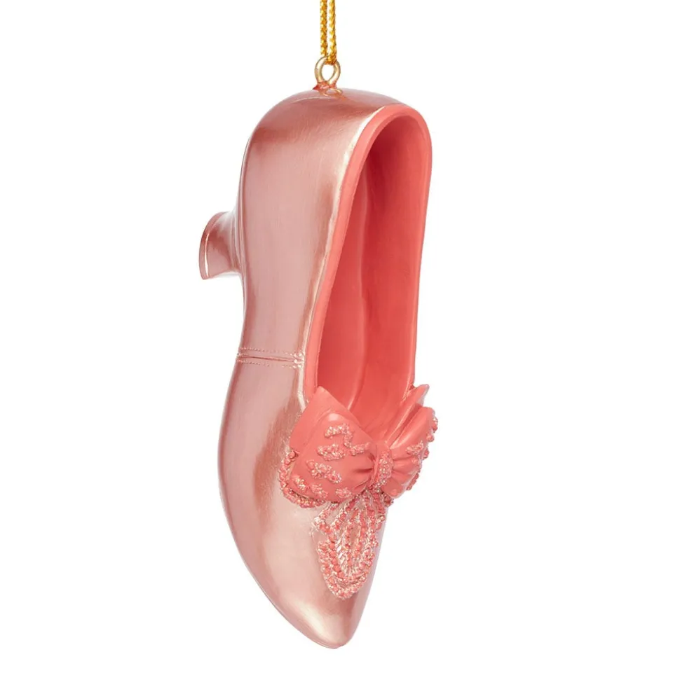 Bow-Bedecked Evening Slipper Shoe Ornament
