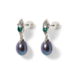 Chelsea Peacock Pearl Necklace and Drop Earrings Set