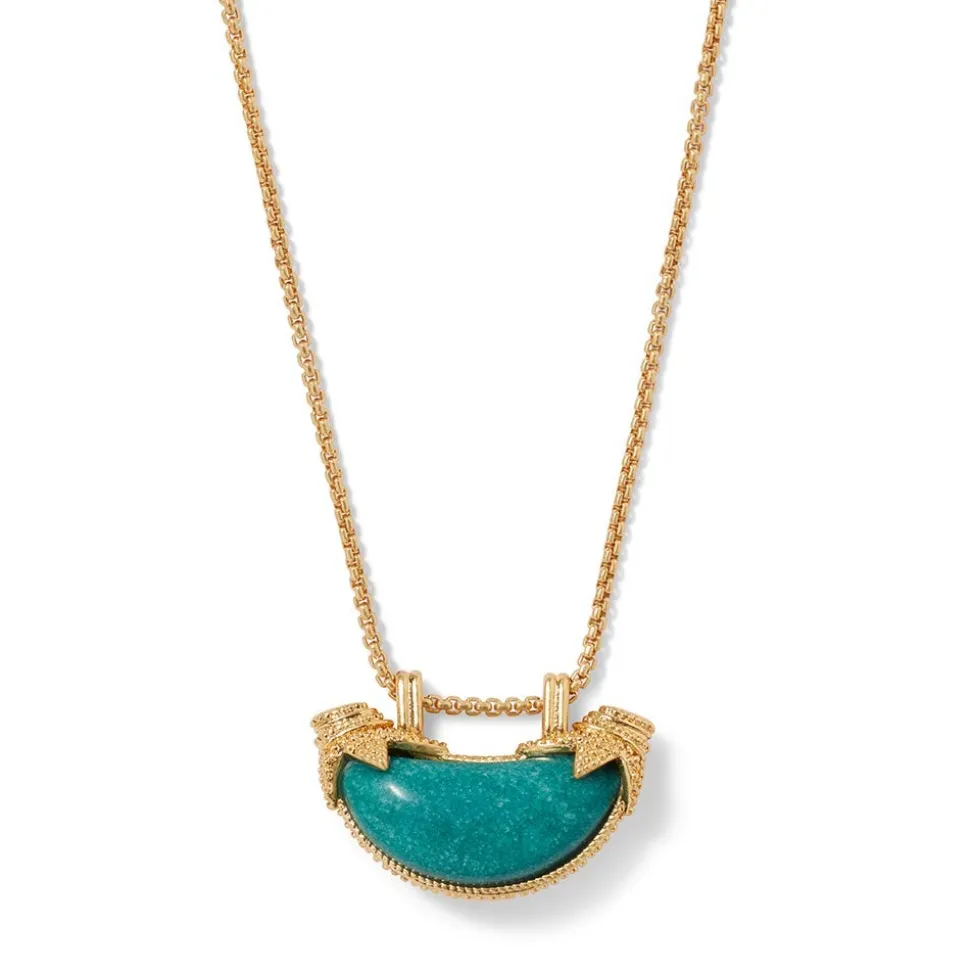 Cypriot Jade Crescent Pendant Necklace