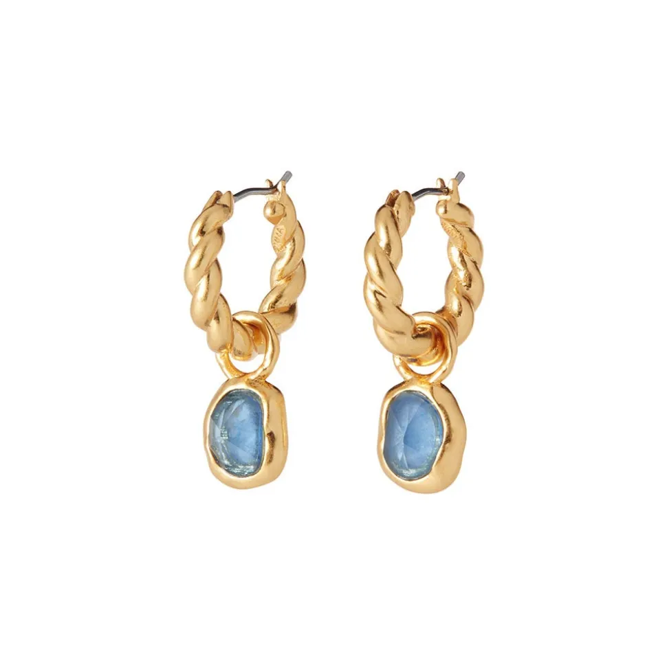 Cypriot Twist Hoop Earrings with Removable Charms
