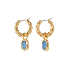 Cypriot Twist Hoop Earrings with Removable Charms