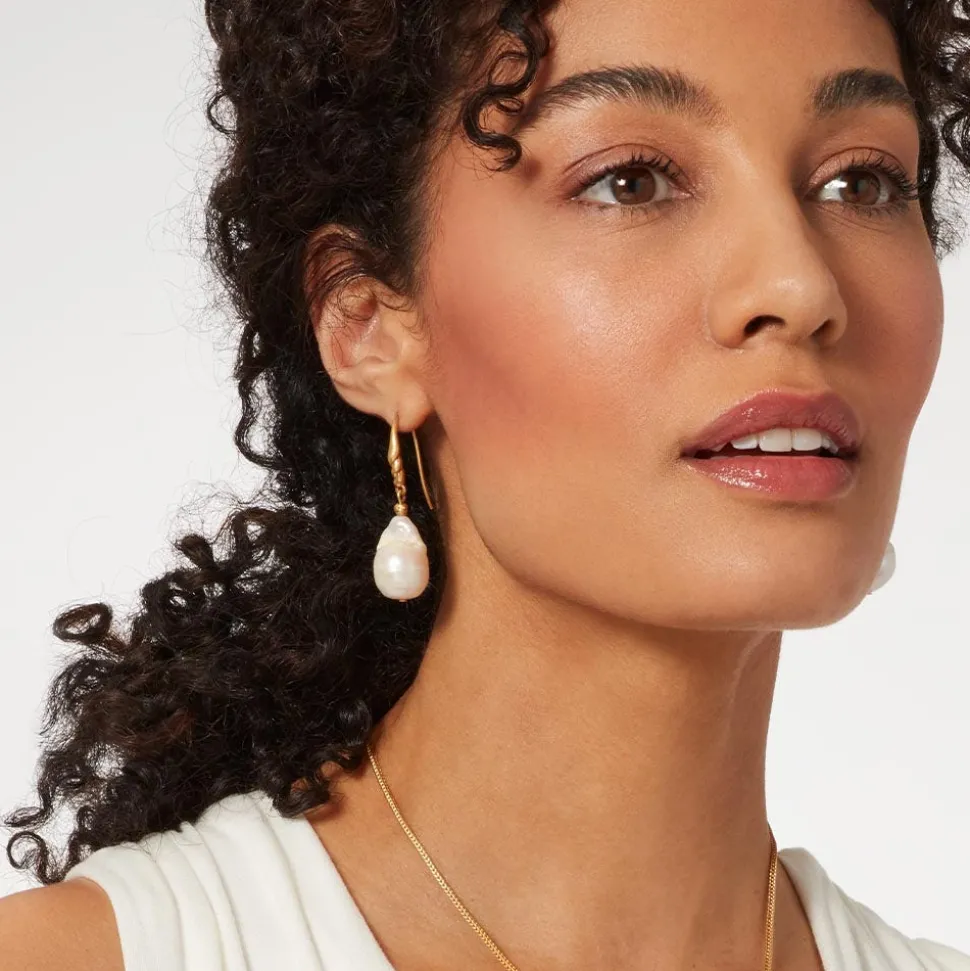 Cypriot Twist Pearl Drop Earrings