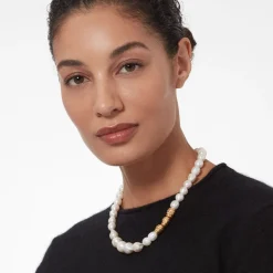Cypriot Twist Pearl Necklace and Drop Earrings Set