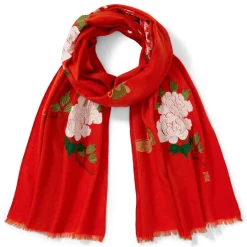 Edo Blossoms and Butterflies Embroidered Shawl