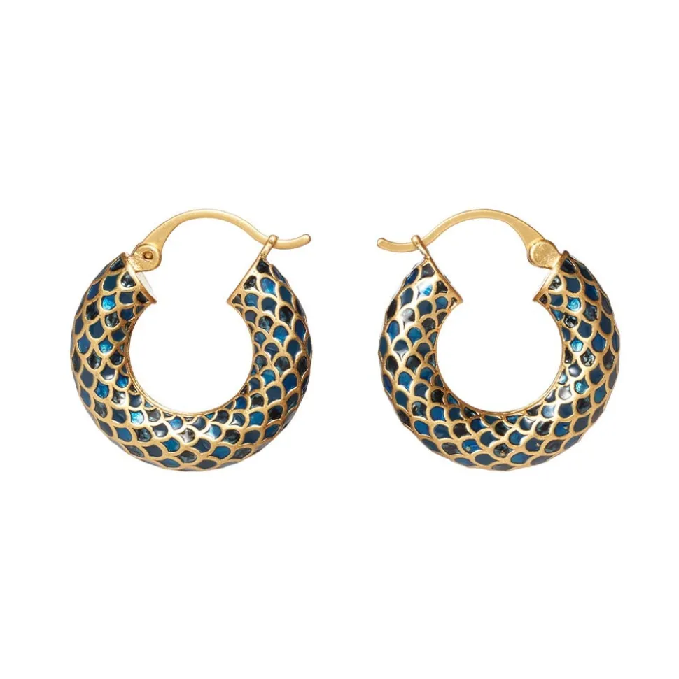 Egyptian Feather Hoop Earrings