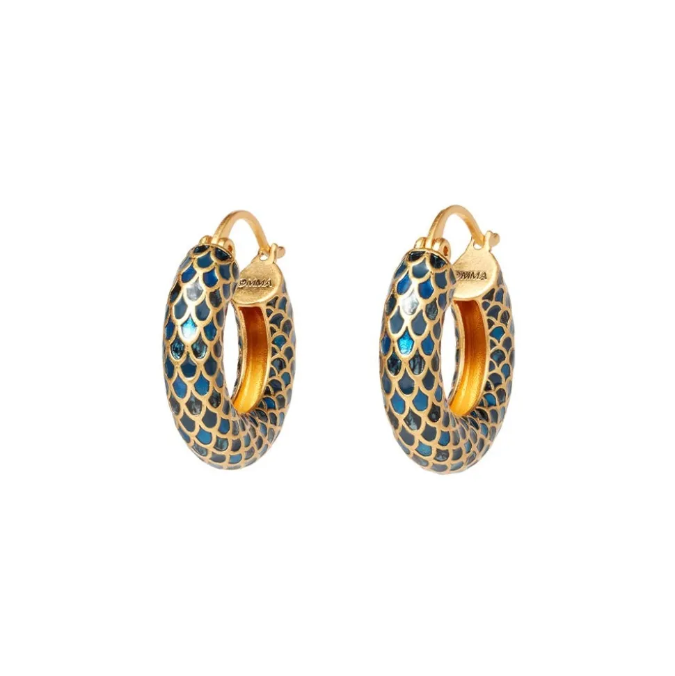 Egyptian Feather Hoop Earrings