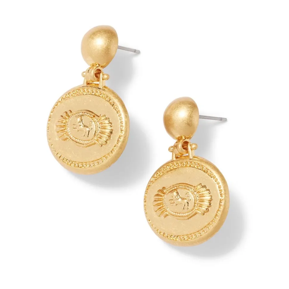 Etruscan Lion Drop Earrings