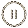 European Buckle Enamel Collar Necklace and Drop Earrings Set