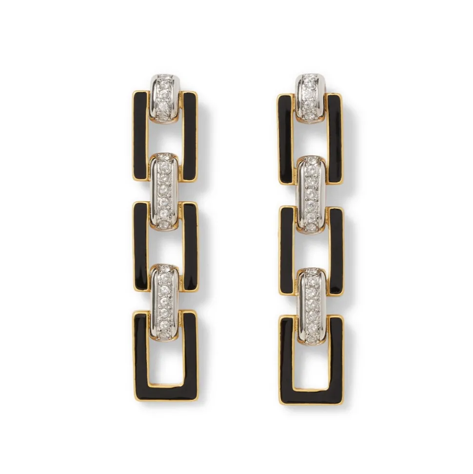 European Buckle Enamel Collar Necklace and Drop Earrings Set