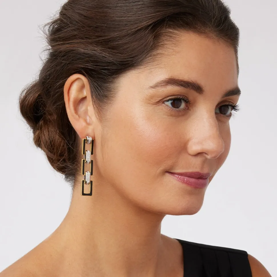 European Buckle Enamel Drop Earrings