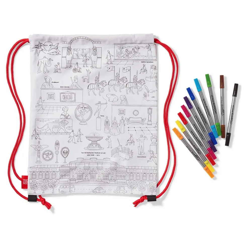 Favorite Galleries of The Met Color & Learn Washable Kids' Drawstring Backpack