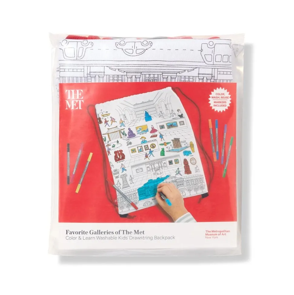 Favorite Galleries of The Met Color & Learn Washable Kids' Drawstring Backpack