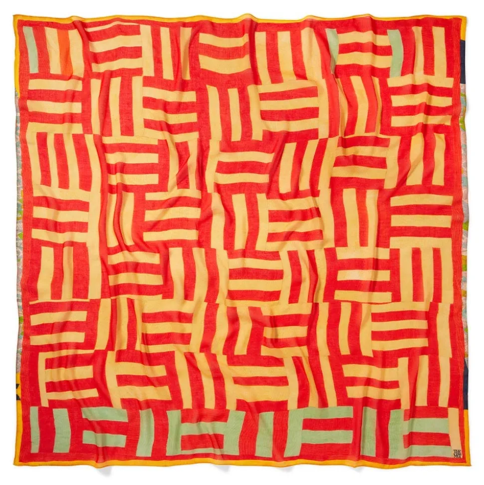 Gee's Bend Kennedy Basket-Weave Oversize Square Scarf
