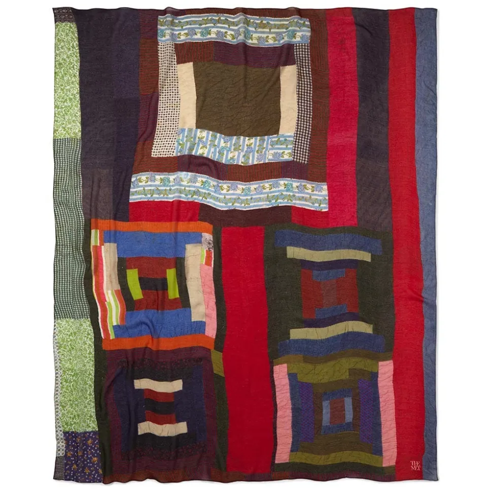 Gee's Bend Pettway Quilt Design Oblong Silk Scarf