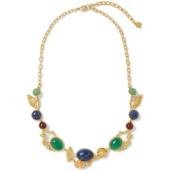 Japanese Imari Collar Necklace and Linear Drop Earrings Set