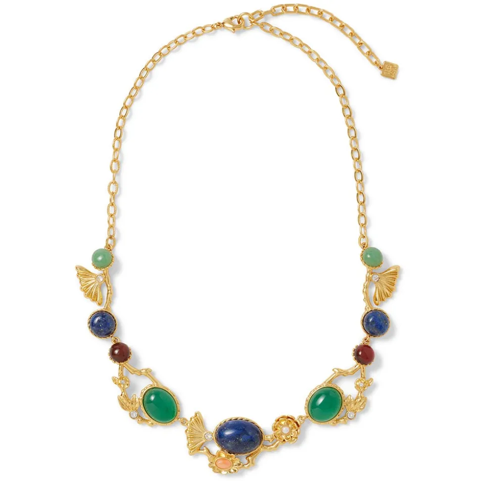 Japanese Imari Collar Necklace and Linear Drop Earrings Set