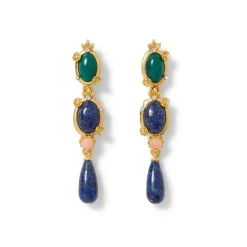 Japanese Imari Linear Drop Earrings