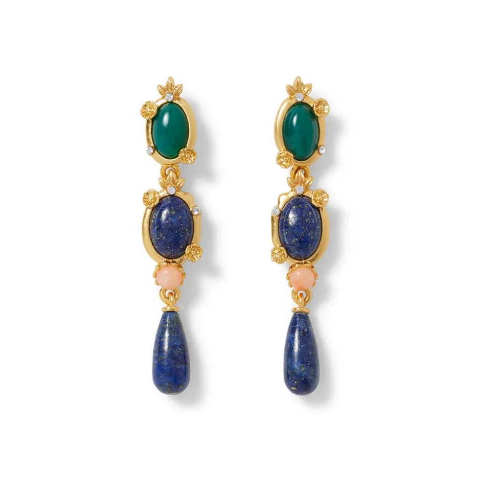 Japanese Imari Linear Drop Earrings