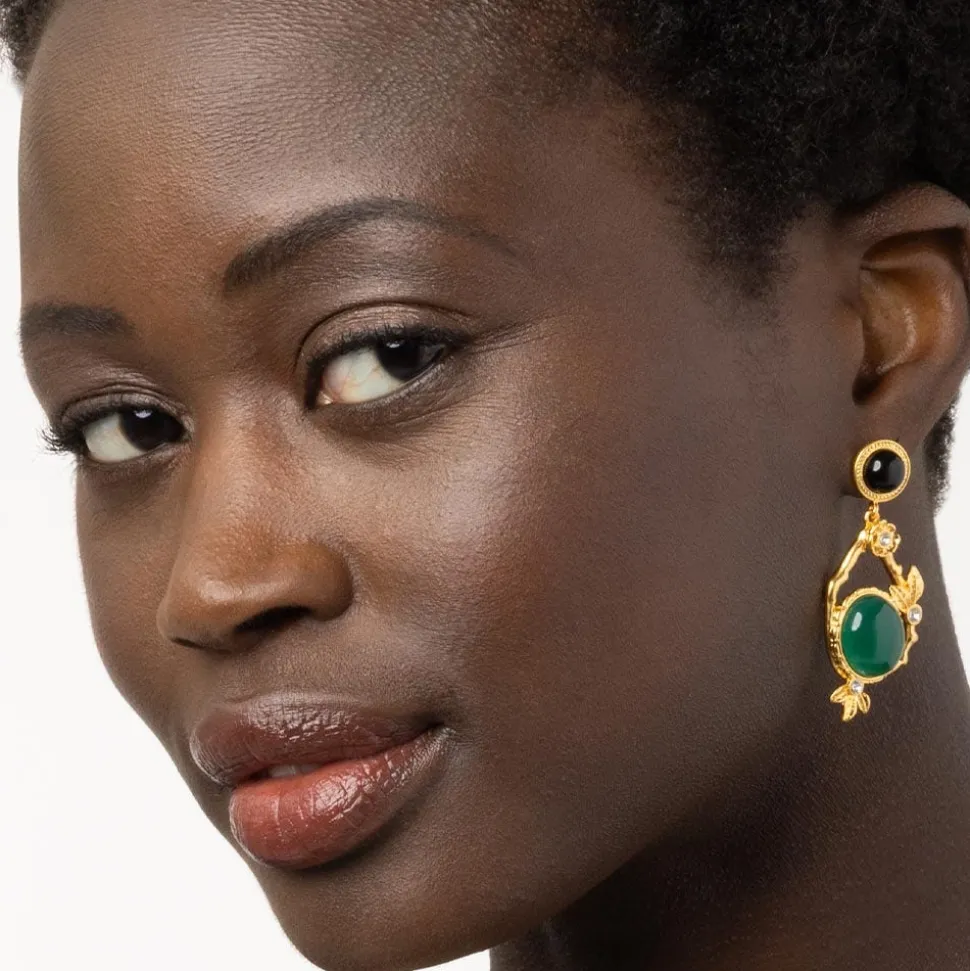 Japanese Imari Statement Drop Earrings