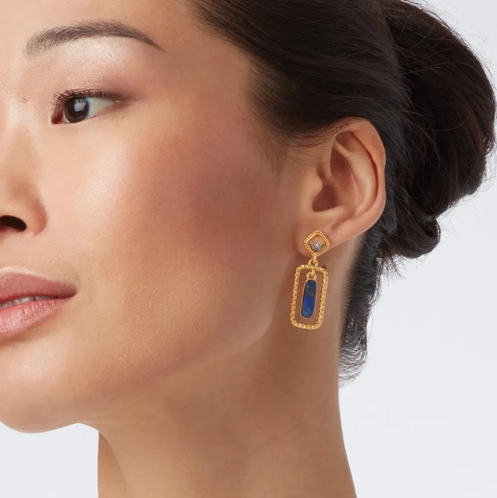 Kashan Carpet Rectangular Drop Earrings