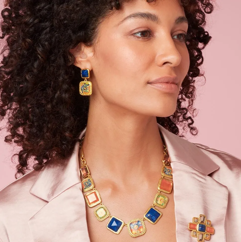 Kashan Carpet Square Drop Earrings