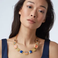 Kashan Carpet Statement Collar Necklace