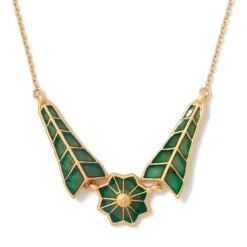 Lotus Pagoda Plique-à-Jour Pendant Necklace