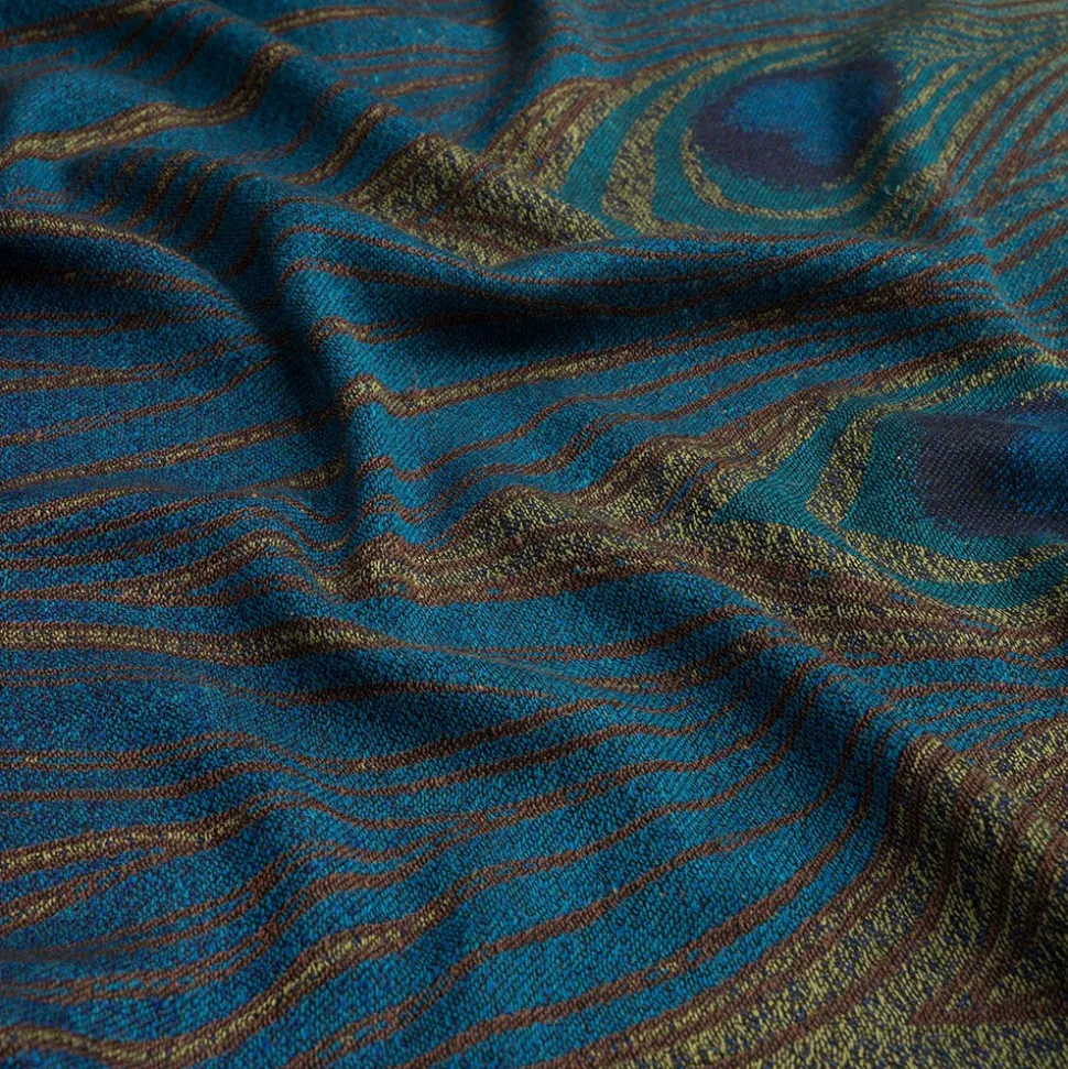 Louis C. Tiffany Peacock Feather Wool-Blend Shawl