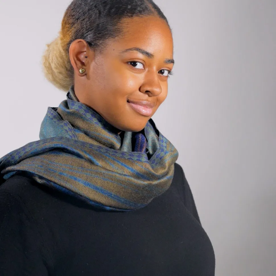 Louis C. Tiffany Peacock Feather Wool-Blend Shawl