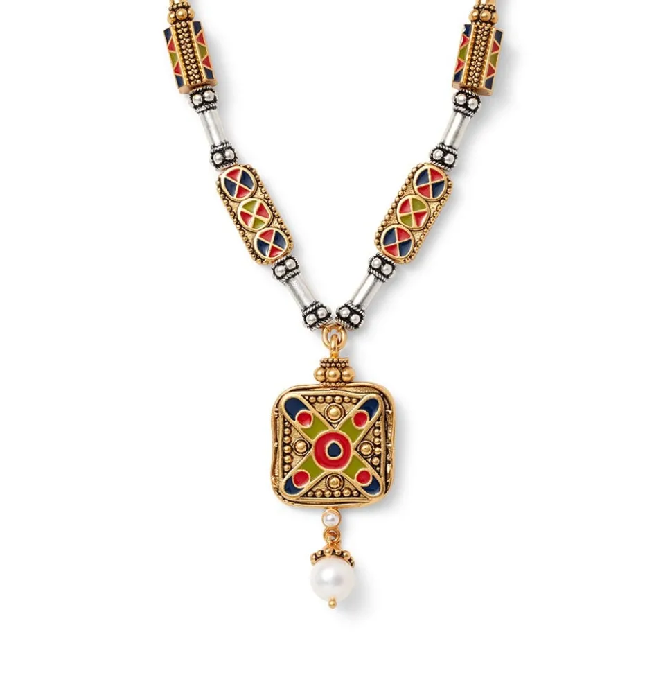 Medieval Byzantine Statement Necklace and Drop Earrings Set