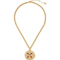 Medieval Stone Medallion Pendant Necklace