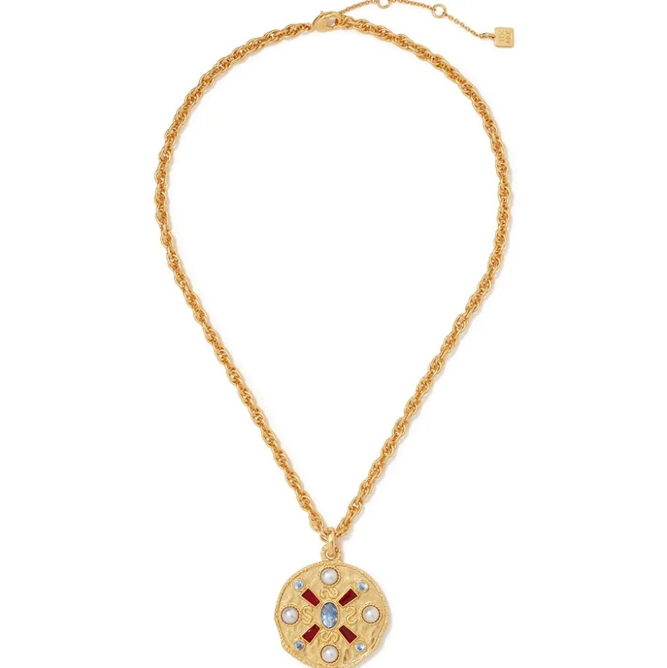 Medieval Stone Medallion Pendant Necklace