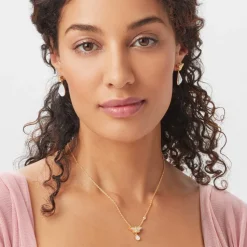 Meiji Butterfly Pendant Necklace and Drop Earrings Set