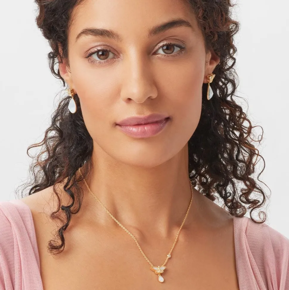 Meiji Butterfly Pendant Necklace and Drop Earrings Set