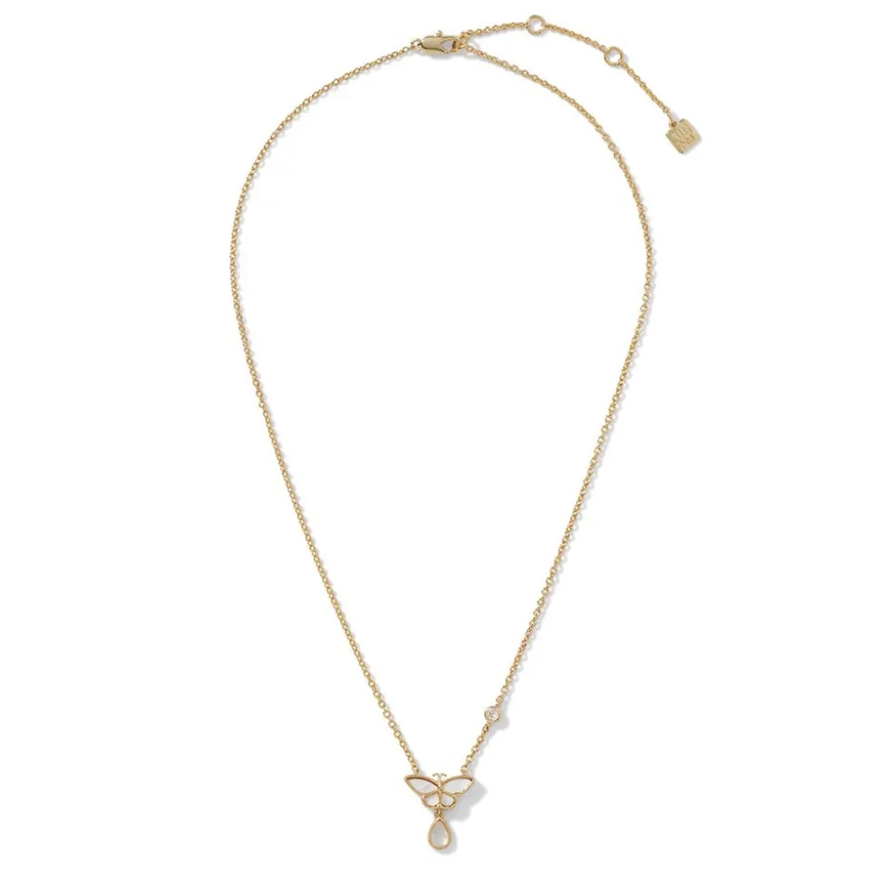 Meiji Butterfly Pendant Necklace and Drop Earrings Set