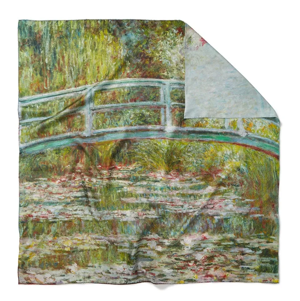 Monet Blooms Double-Sided Square Silk Scarf