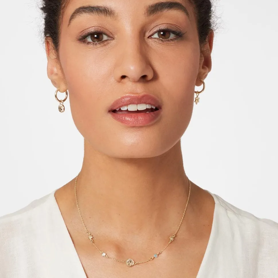Moon and Star Hoop Earrings