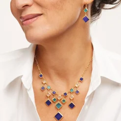 Mosaic Column Drop Earrings