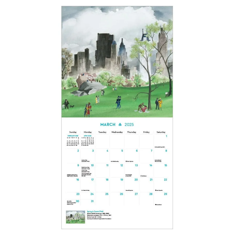 New York in Art Mini Wall Calendar 2025