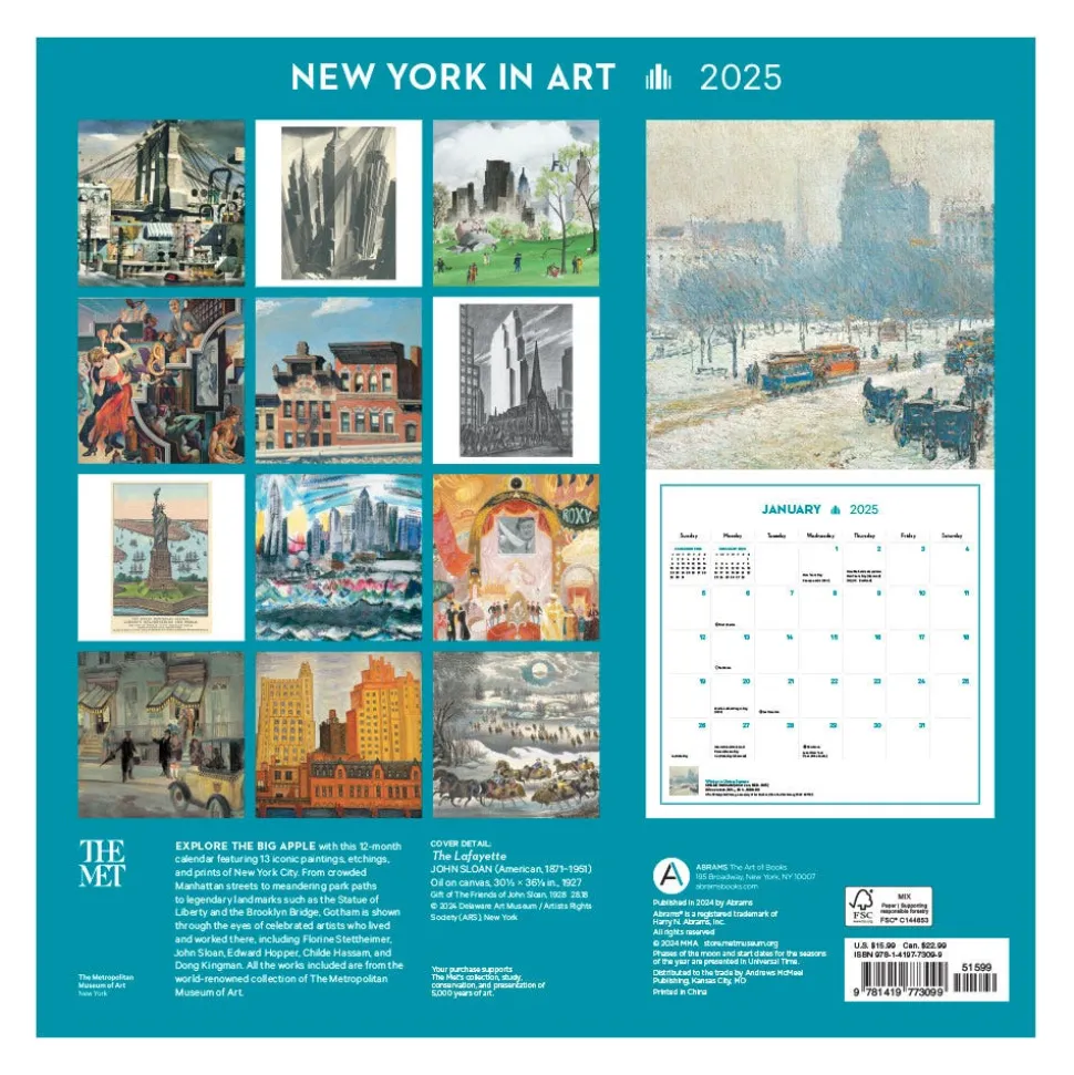 New York in Art Wall Calendar 2025