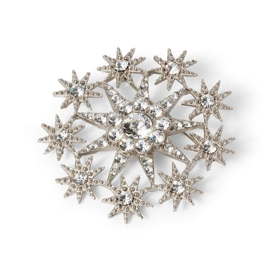 Ottoman Star Antiqued Silver Brooch