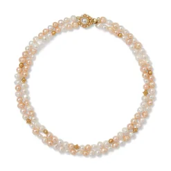 Philippine Pearl Double-Strand Necklace and Linear Drop Earrings Set