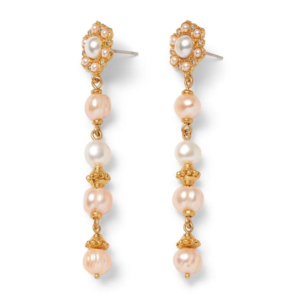 Philippine Pearl Double-Strand Necklace and Linear Drop Earrings Set