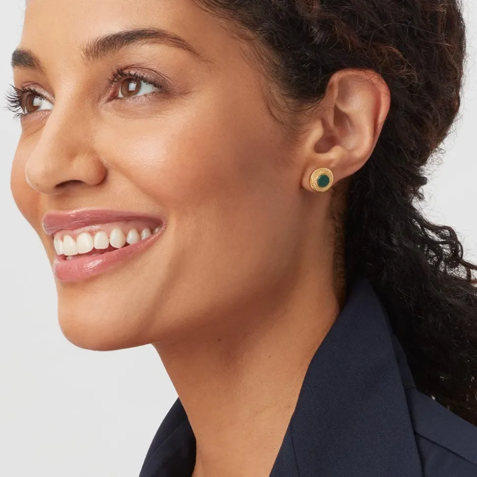 Roman Malachite Stud Earrings