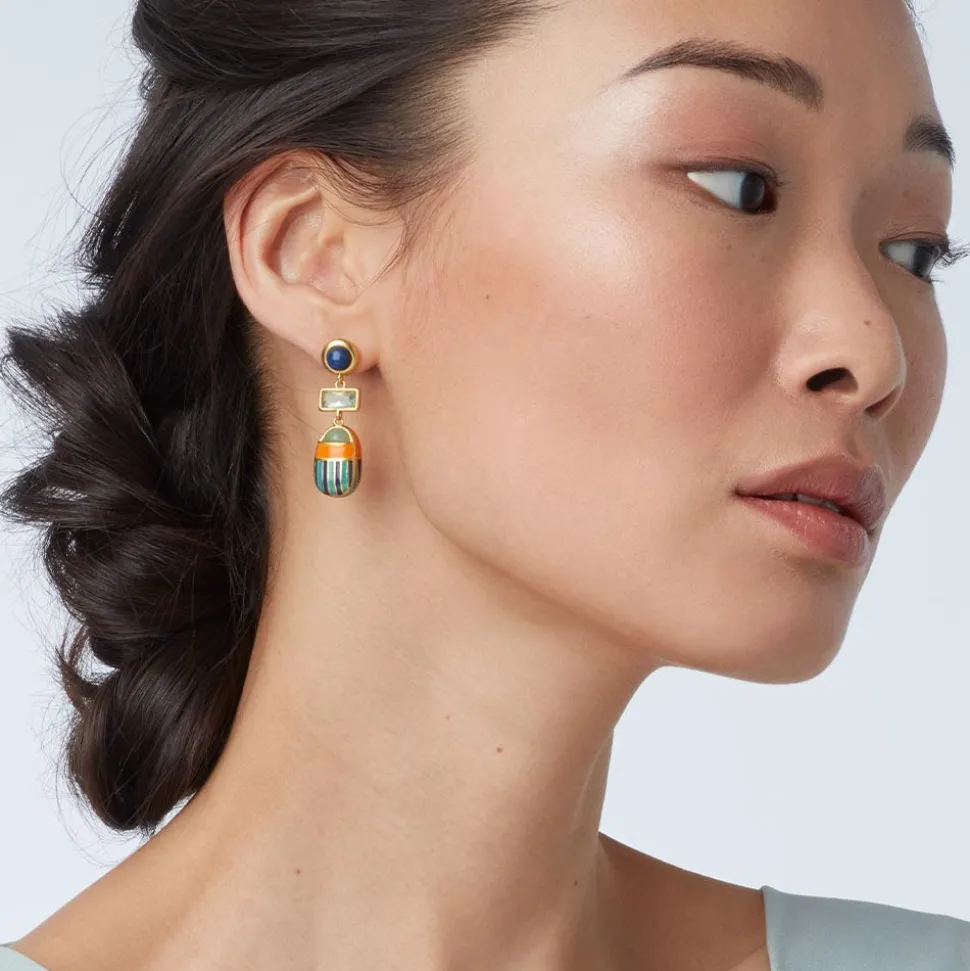 Royal Scarab Drop Earrings