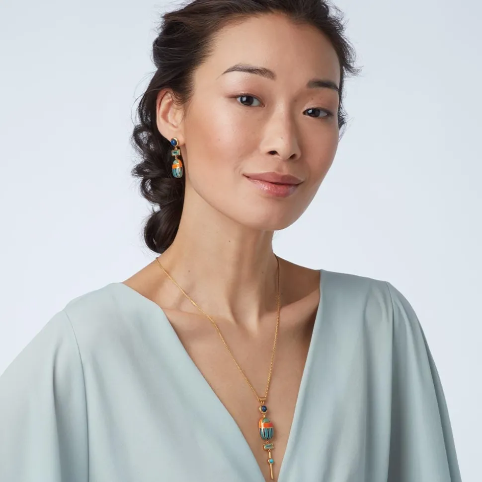 Royal Scarab Drop Earrings