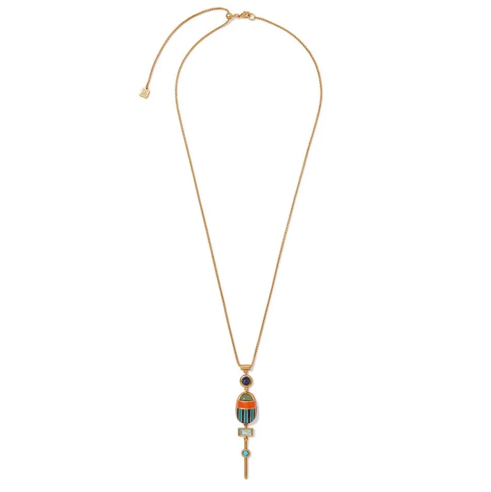 Royal Scarab Lariat Necklace