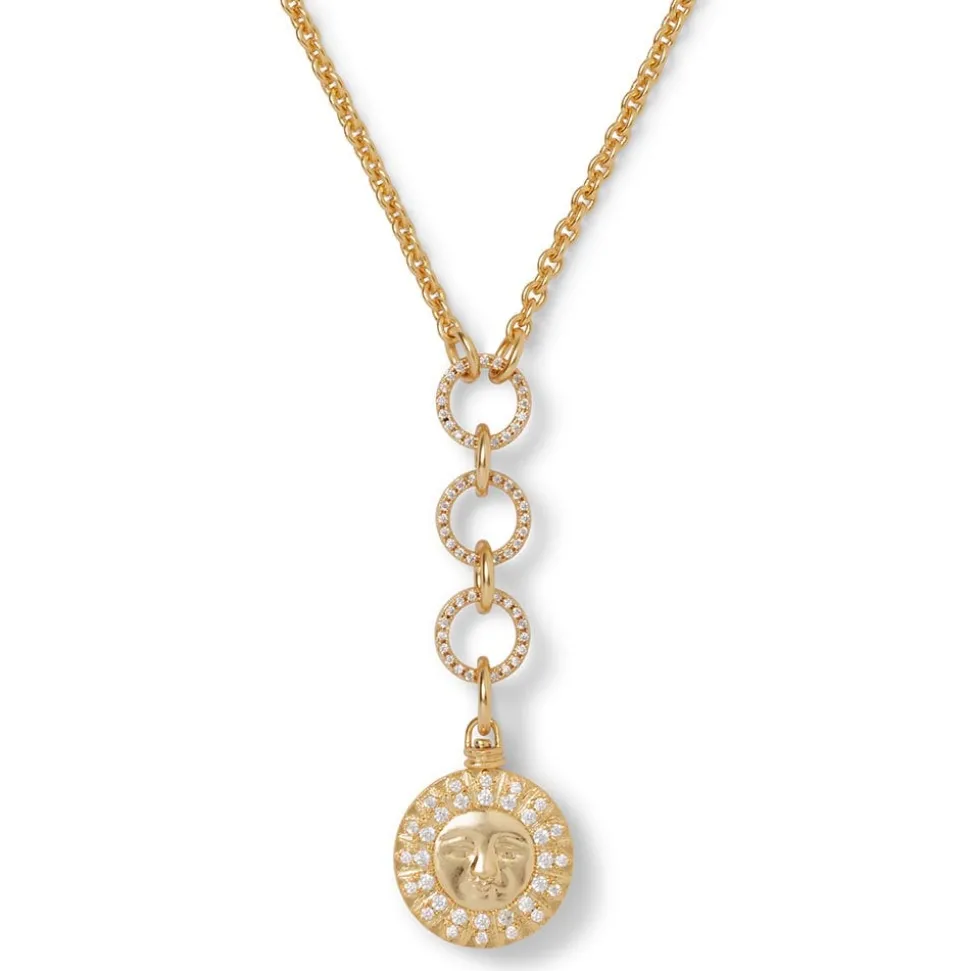 Spanish Day and Night Reversible Lariat Pendant Necklace